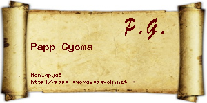 Papp Gyoma névjegykártya